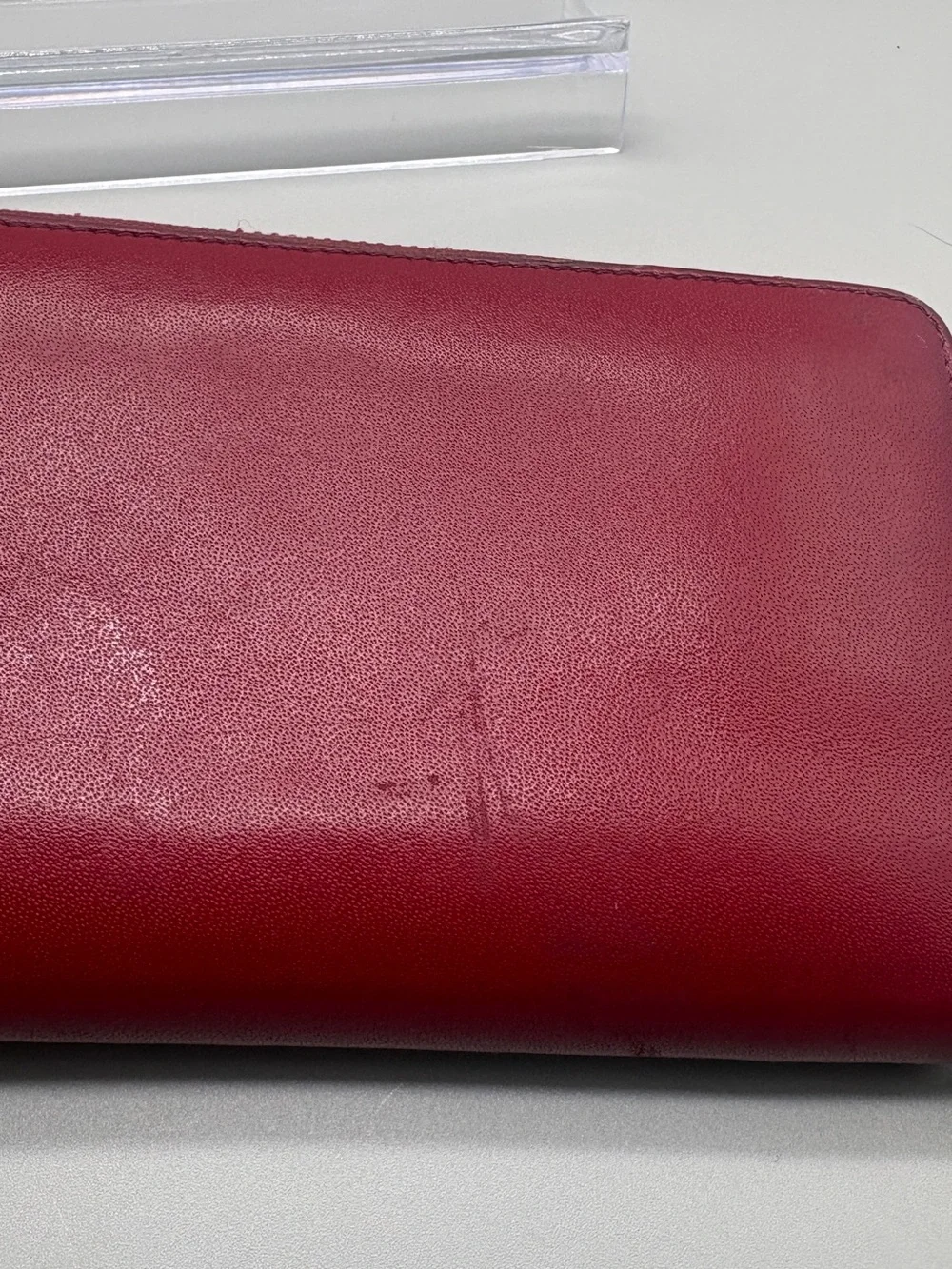 Vivienne Westwood Burgundy Zip-Around Leather Wallet with Orb Emblem